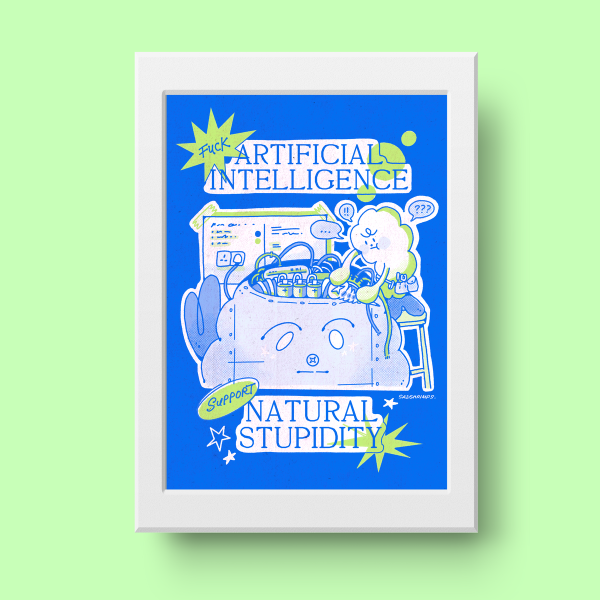 F*ck Artificial Intelligence Risograph