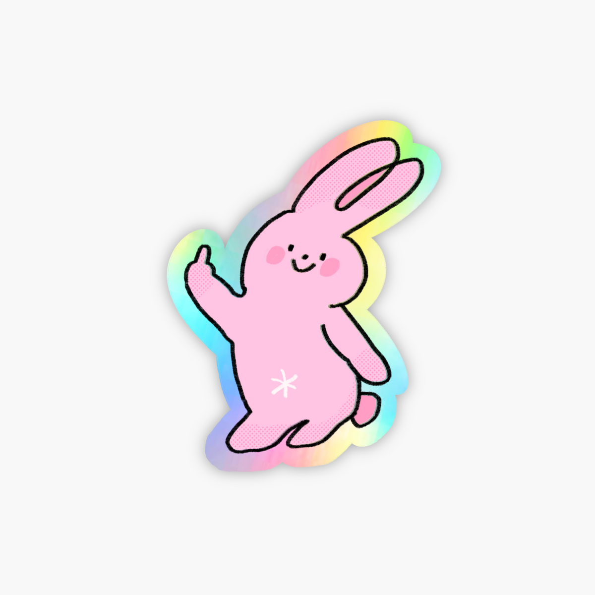 Moody Bunny Holographic Sticker