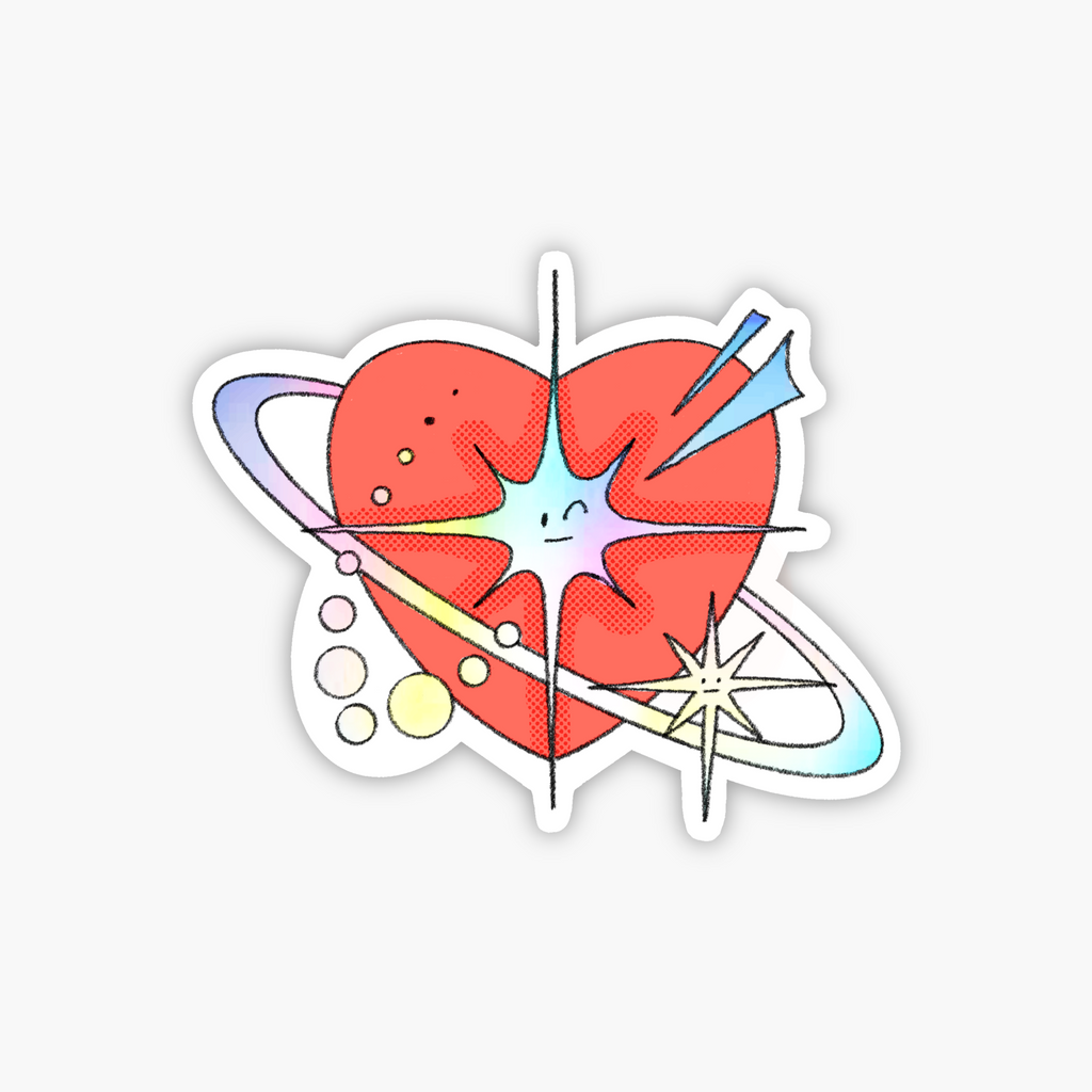Lovely Heart Holographic Sticker
