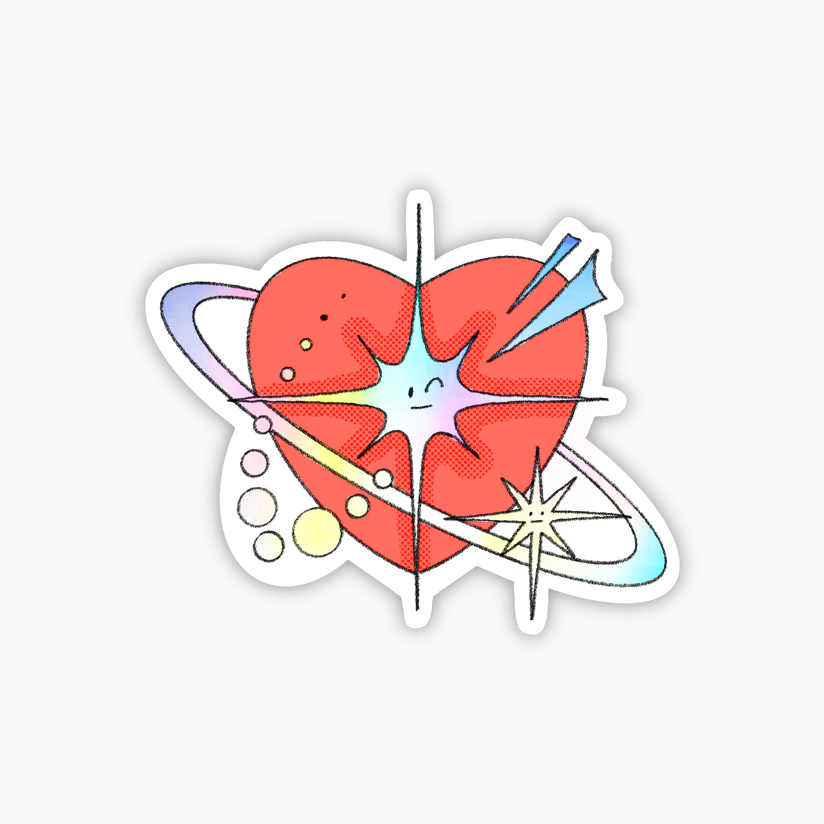 Lovely Heart Holographic Sticker