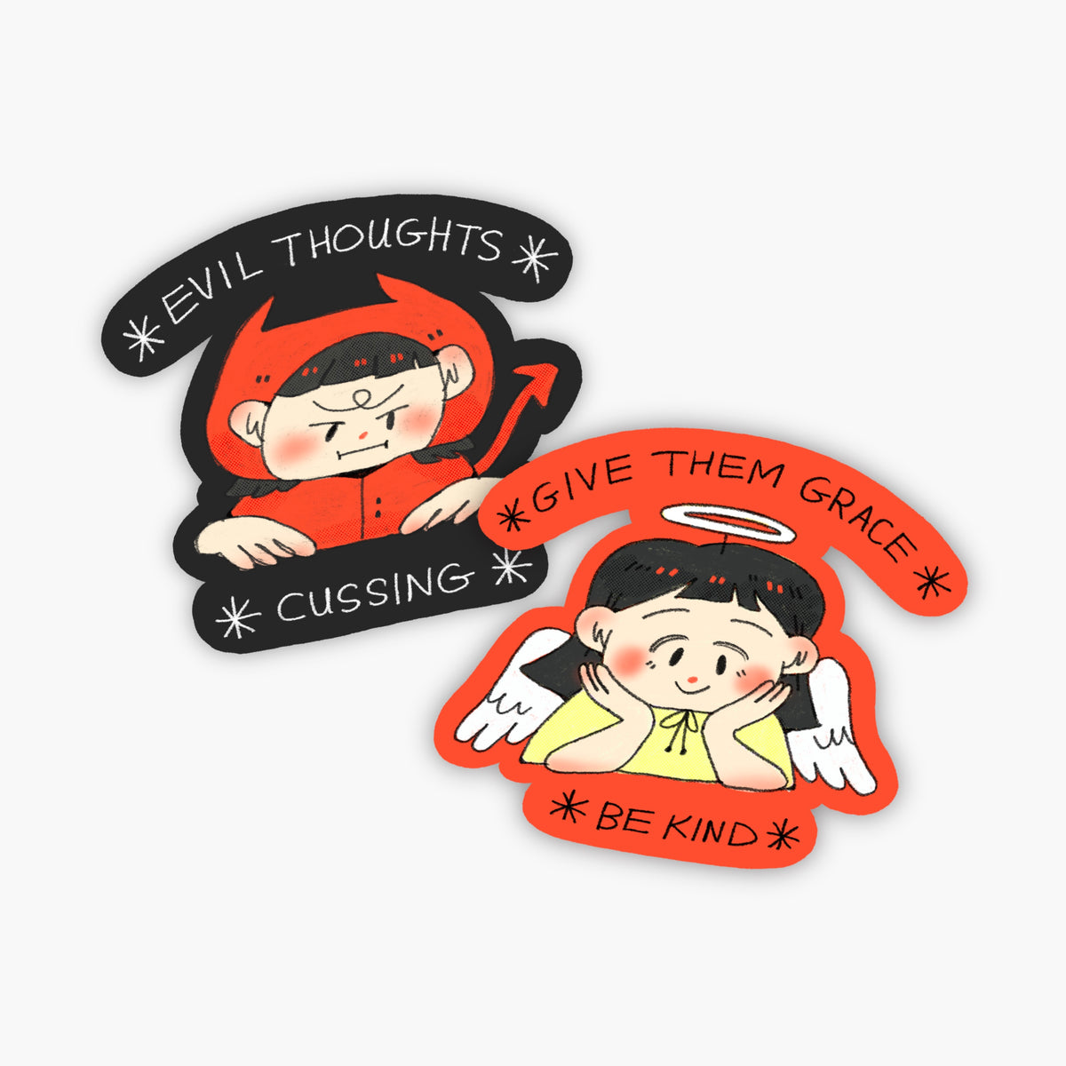 Angel Devil Sticker Set