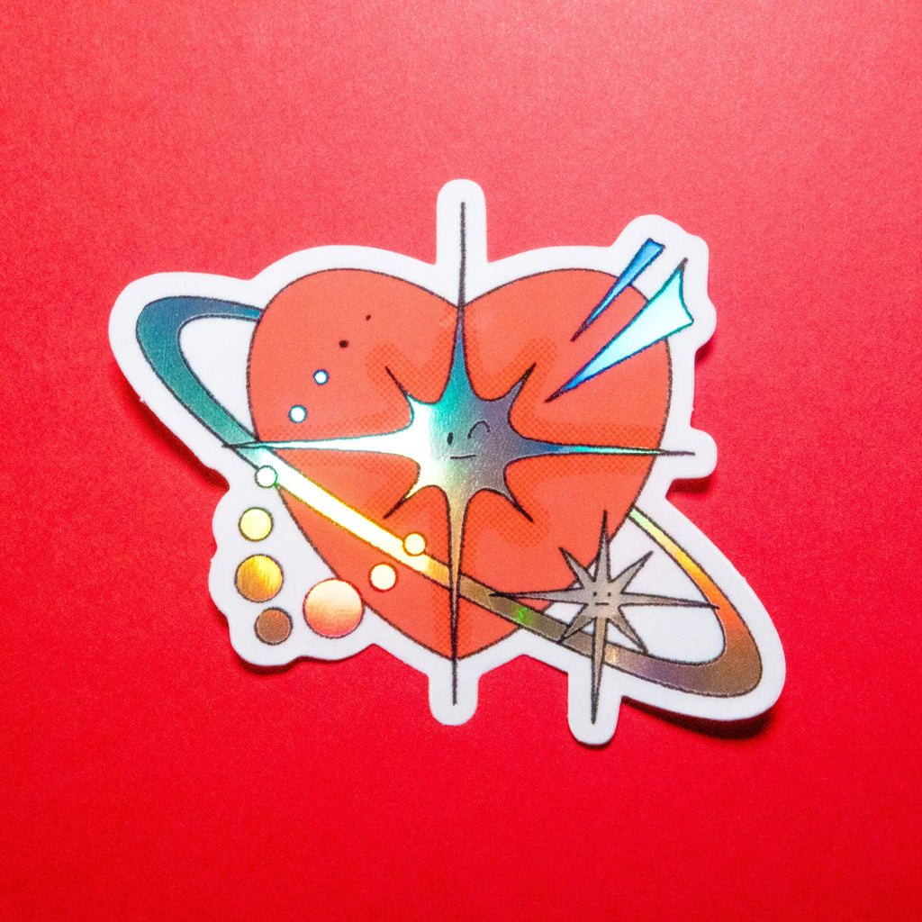 Lovely Heart Holographic Sticker