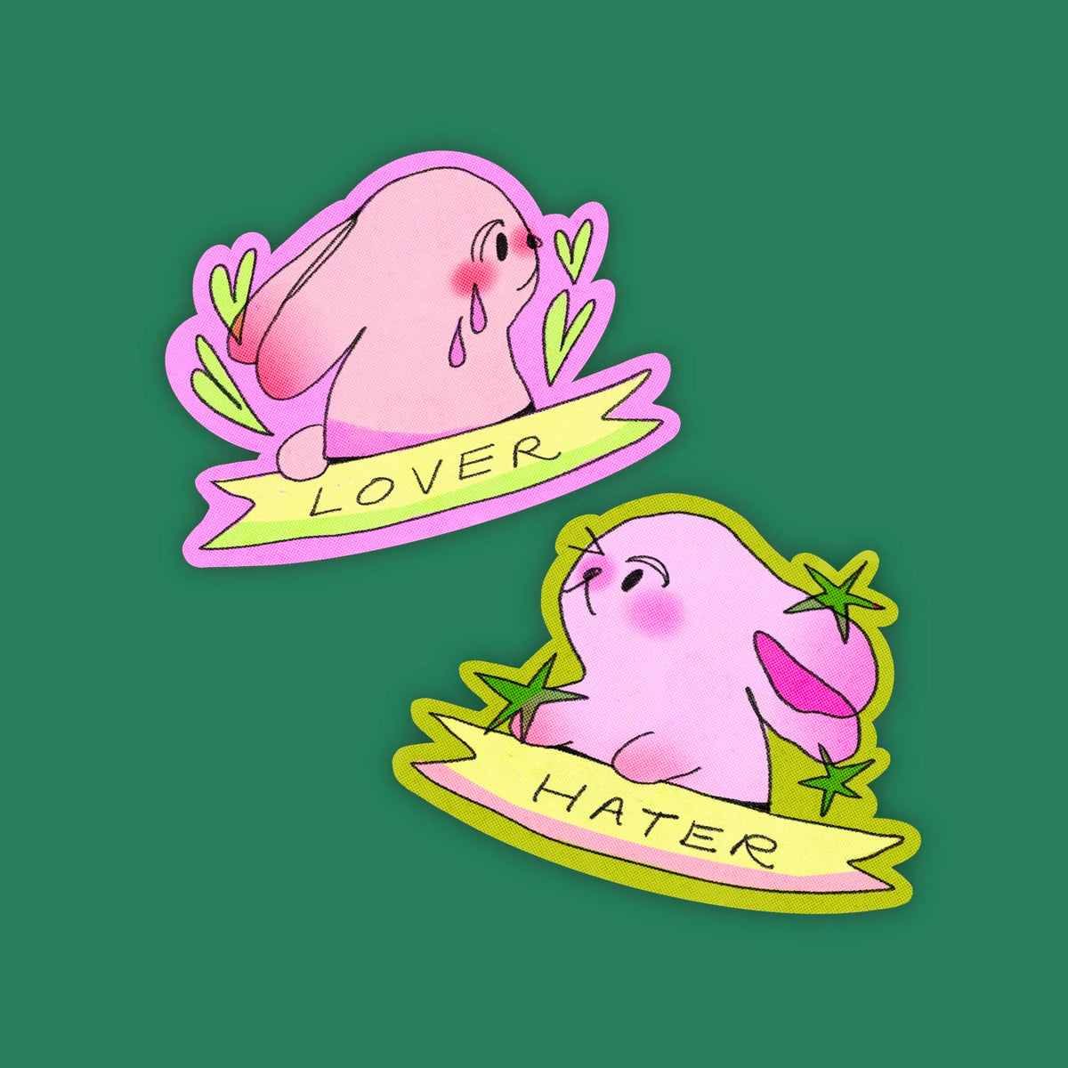 Lover + Hater Sticker Set