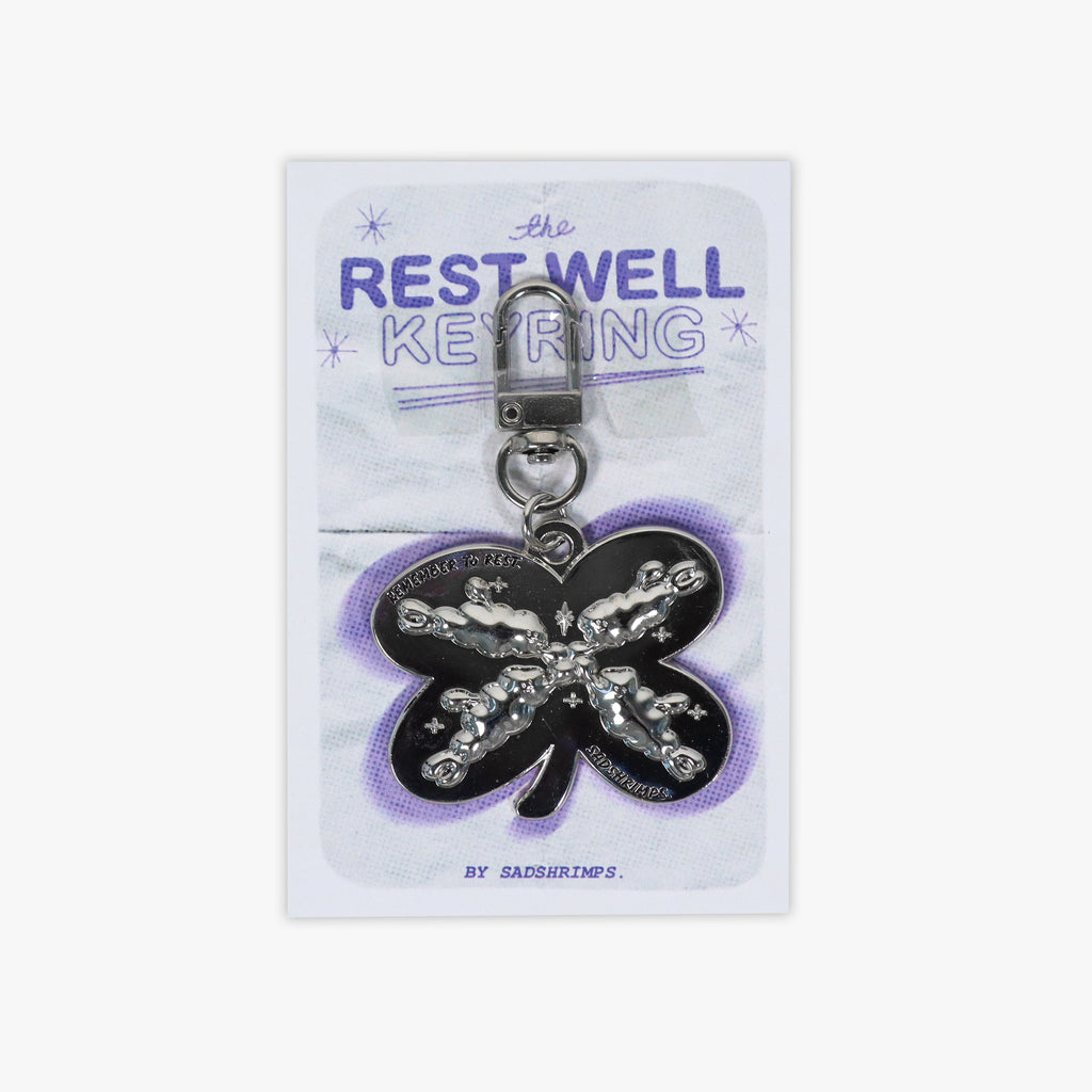 Rest Well Chrome Keyring