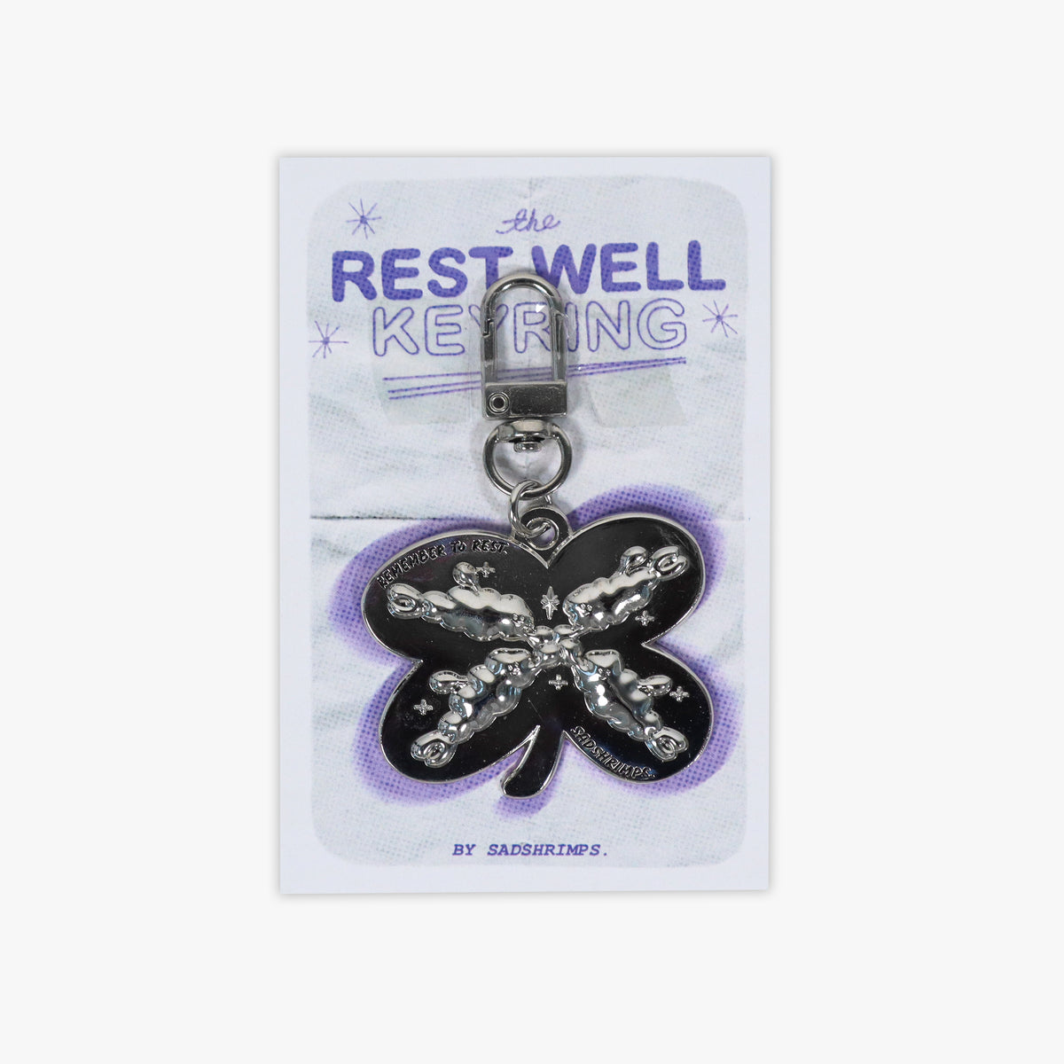 Rest Well Chrome Keyring