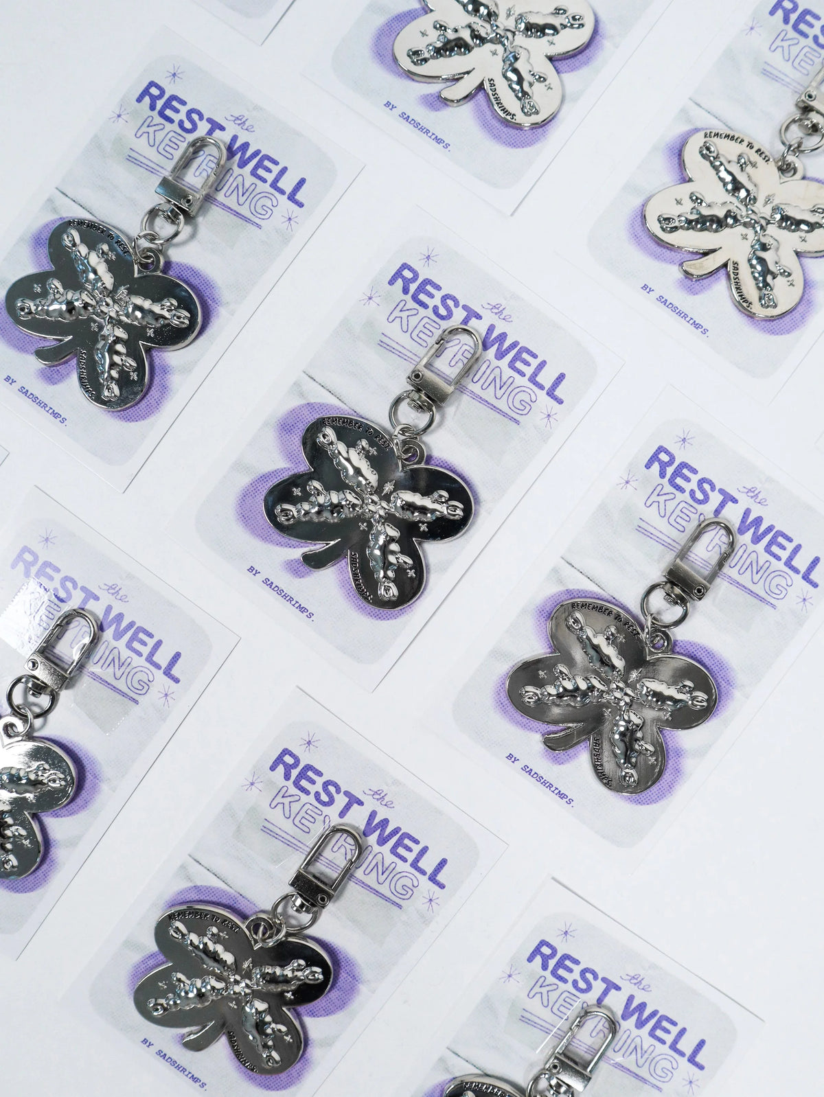 Rest Well Chrome Keyring