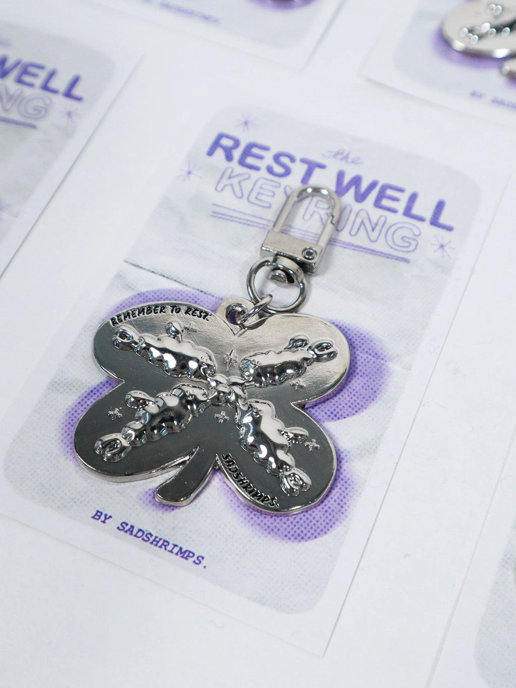 Rest Well Chrome Keyring
