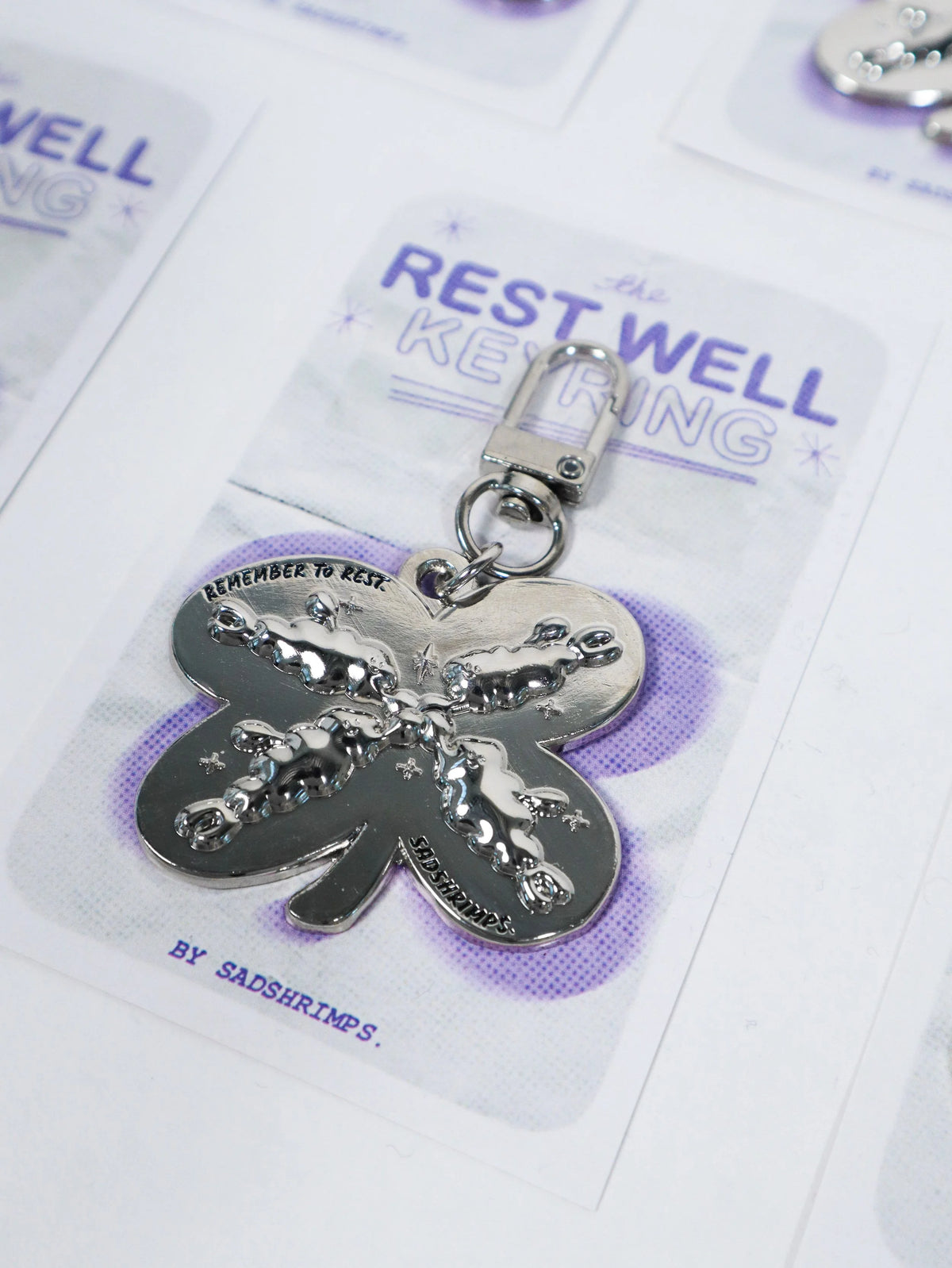 Rest Well Chrome Keyring